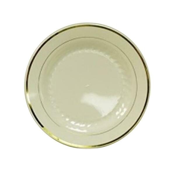 Maryland Plastics R40075GLD PE 7.5 in. Ivory Regal Plate Gold Trim, 120PK R40075GLD  (PE)